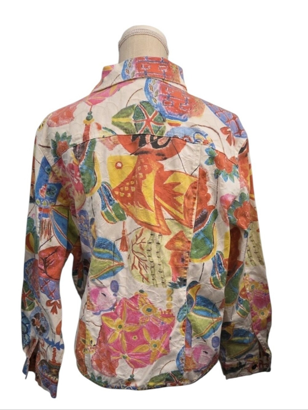 Chico's Multicolor Abstract Print Button-Up Jacket - Picture 3 of 4